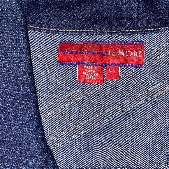 VINTAGE LE MORE RARE DENIM BELT JACKET AND FLARE JEAN SET - Picture 5 of 10